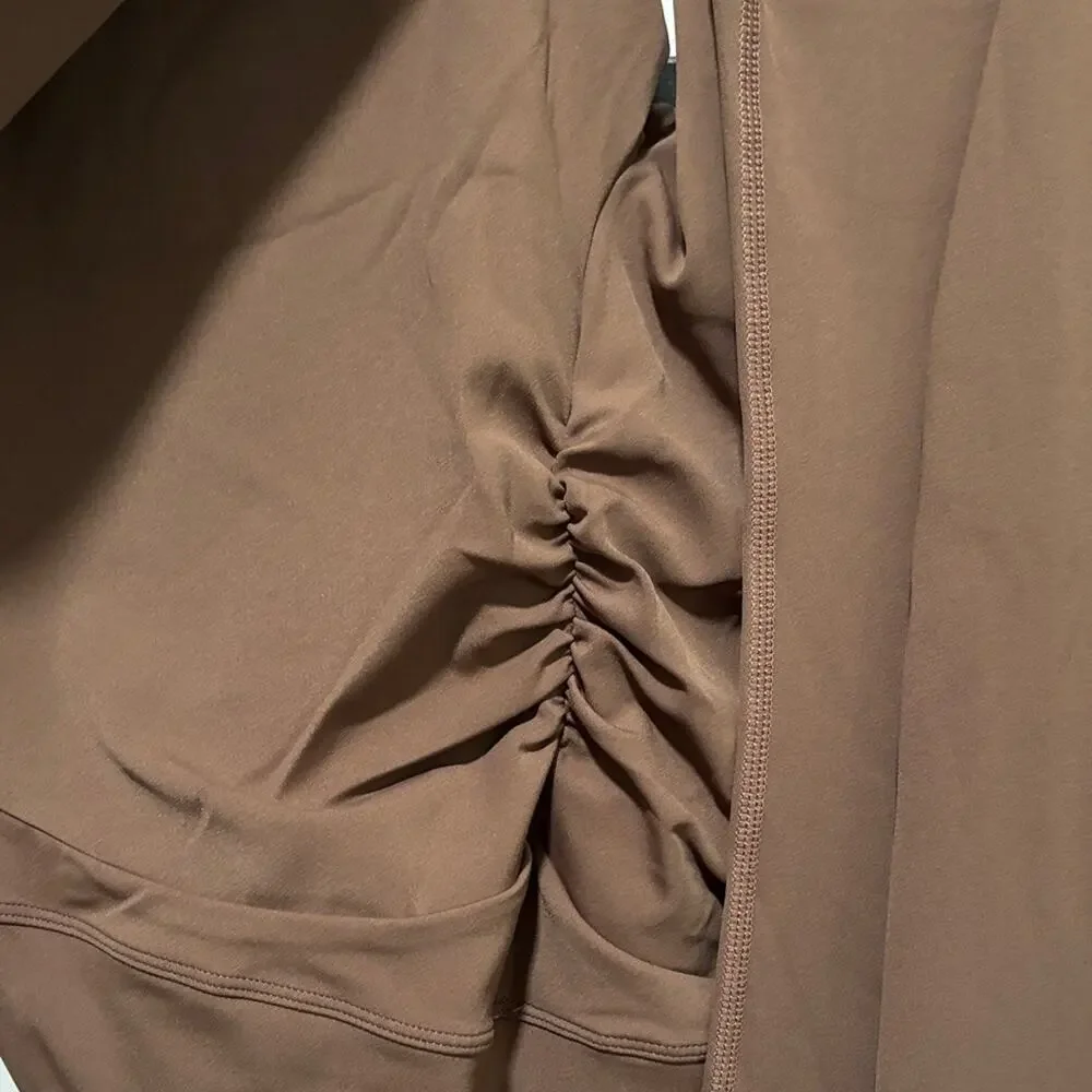 Tan Long Sleeve Crop Top and Leggings - Picture 4 of 7